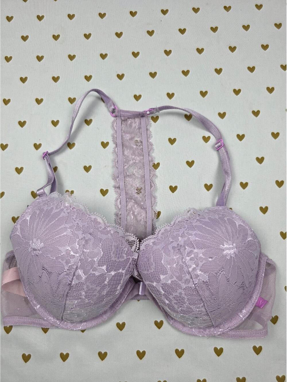Victorias Secret Front Close Racerback Purple Push Up Bra 34C